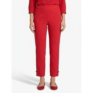 IC by Connie K Womens Red Ankle Pants Pearl Bow Hem XXL 1005P Slim Trousers